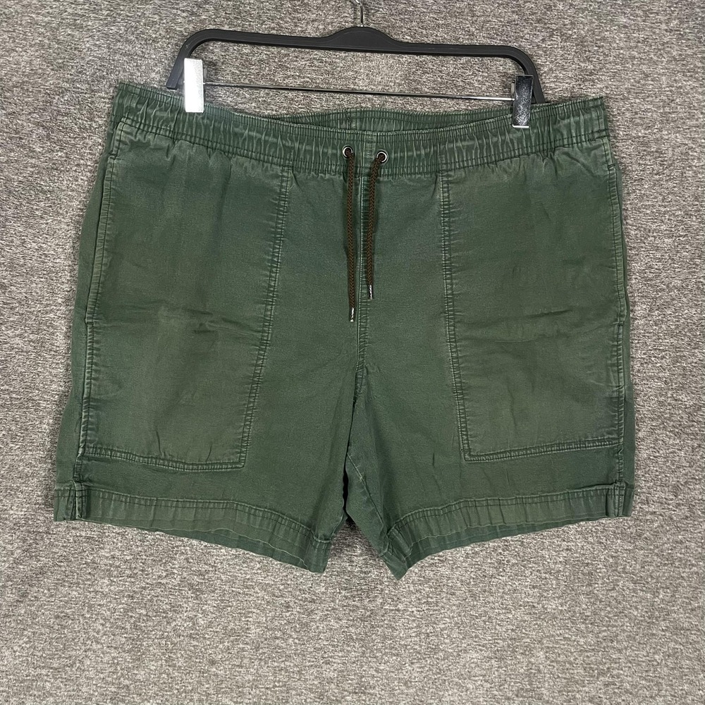 Filson Shorts Mens Large Green Chino Elastic Waist Drawstring 7 Inseam Casual